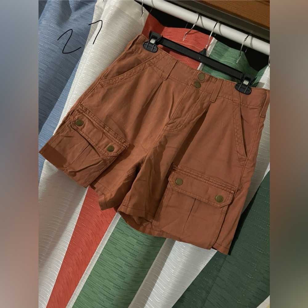 Anthropologie High Rise Cargo Shorts